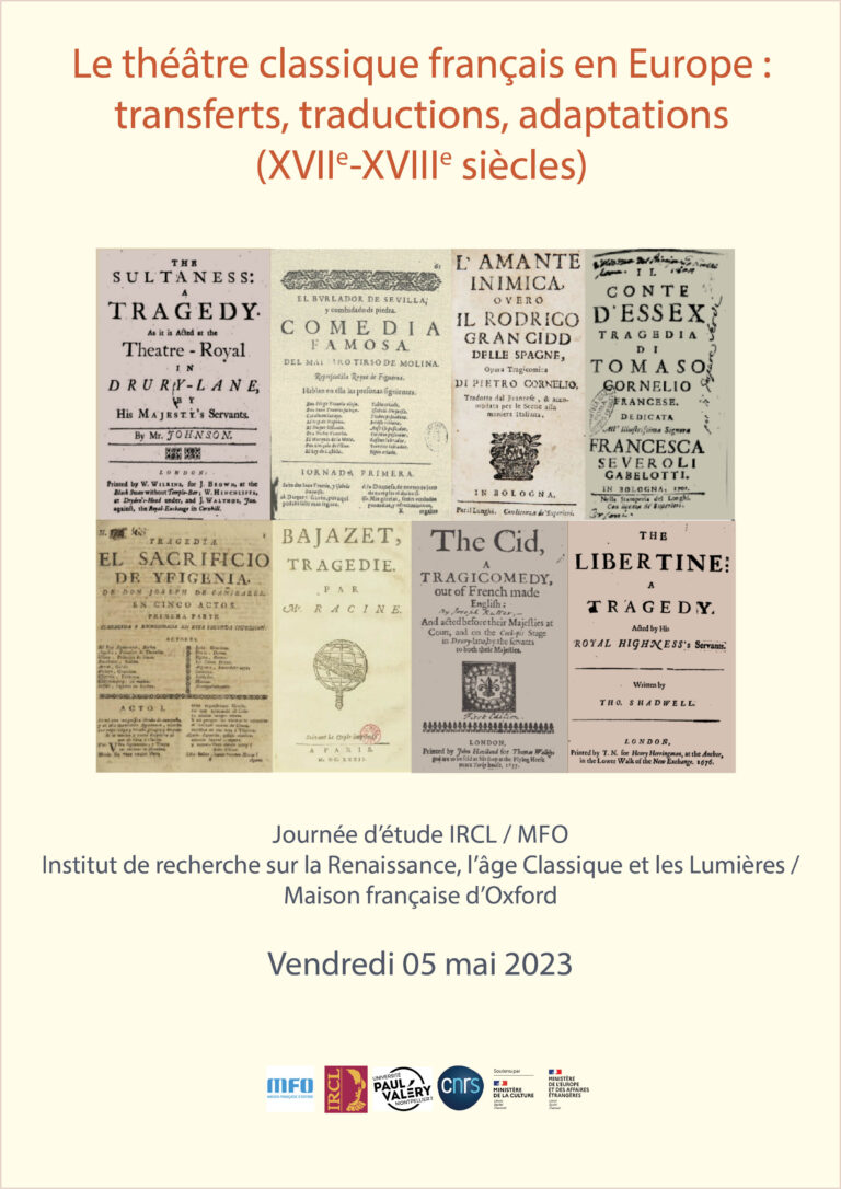Le théâtre classique français en Europe : transferts, traductions, adaptations (XVIIe-XVIIIe siècles)