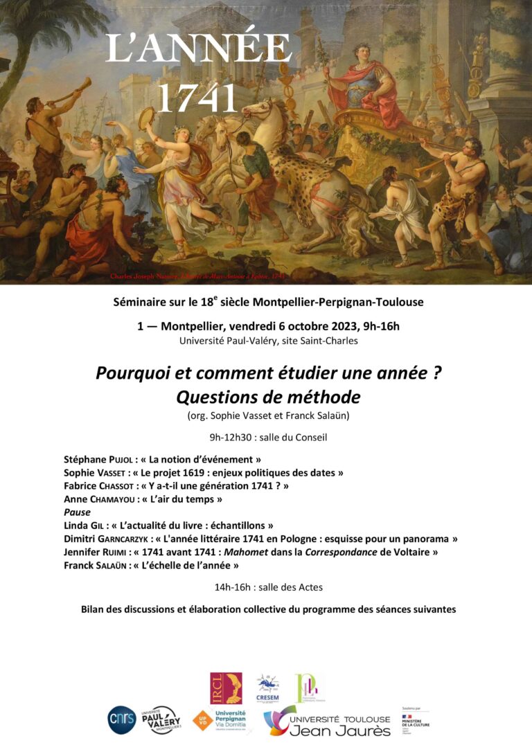 Séminaire sur le 18e siècle Montpellier-Perpignan-Toulouse